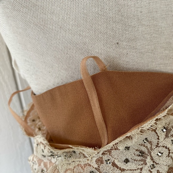 Vtg 60s Black Ivory Floral Lace Cocktail Dress Rhinestone Sz S Handmade As Is - Picture 5 of 13